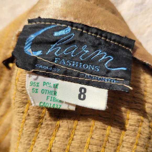 Vintage Charm Fashions 70s Tan tube top Sequin Dress Spaghetti  Straps size 8 - Picture 10 of 10